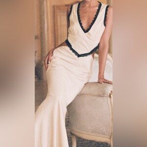 Princess Polly Cream and Black Dress